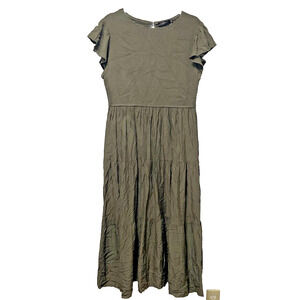 Zesica Maxi Dress Womens Tiered Cottagecore Size XXL Smocked Prairie Pockets